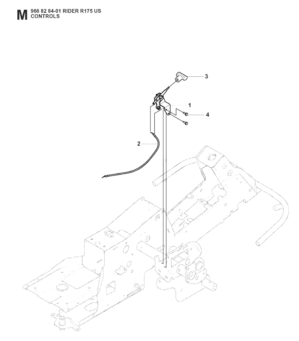 Controls Diagram and Parts List for R175 (966828401)(2008-05) Husqvarna Lawn Tractor