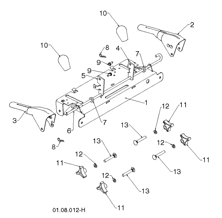 Handle 4 Diagram and Parts List for ST268EP (96191003807)(2012-10) Husqvarna Snow Blower