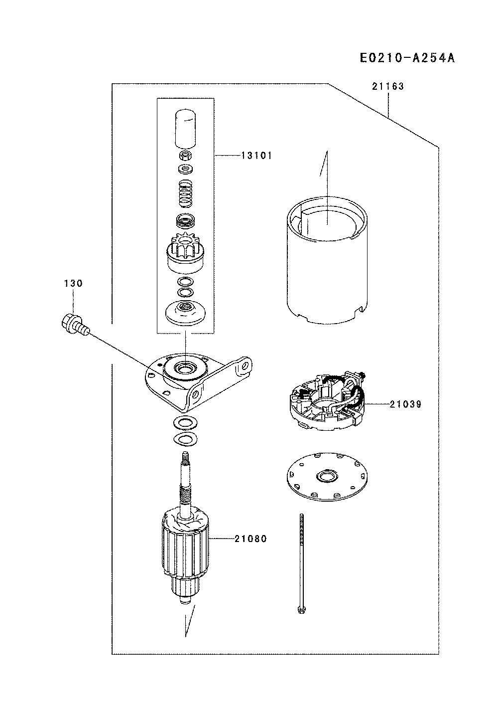 Starter Diagram and Parts List for YTH1542XP-96013000101  Husqvarna Lawn Tractor