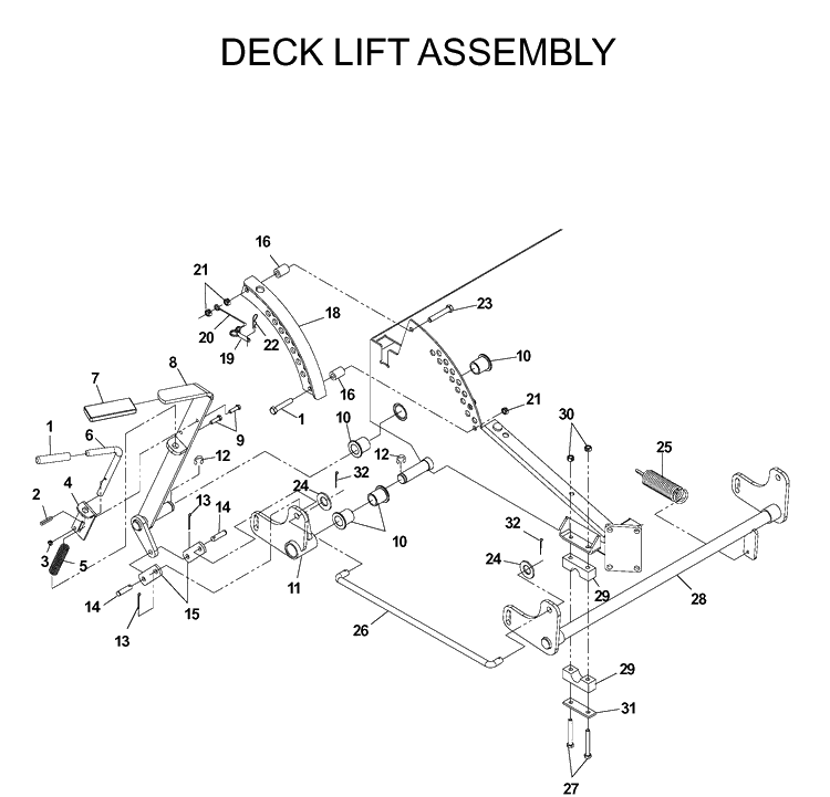 Mower Lift / Deck Lift Diagram and Parts List for IZ4218 (968999204)(2004-08) Husqvarna Lawn Mower