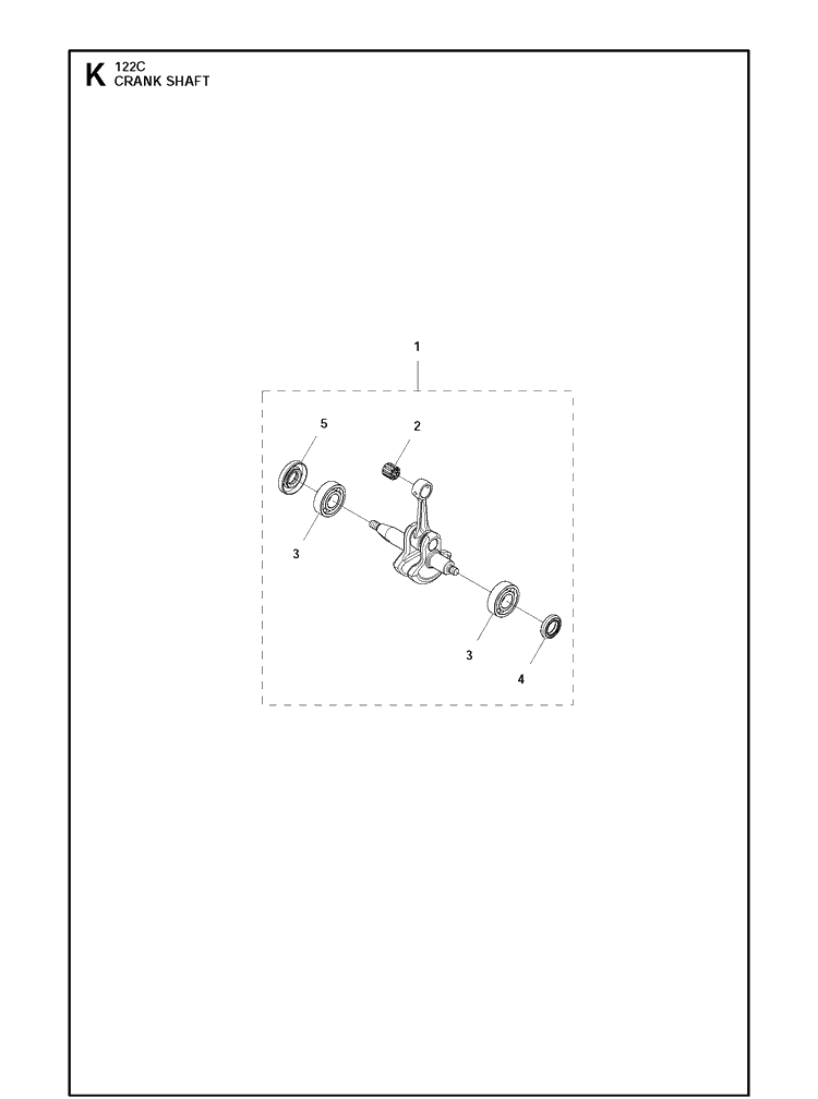 Crankshaft Diagram and Parts List for 122C 966712701 Husqvarna Edger