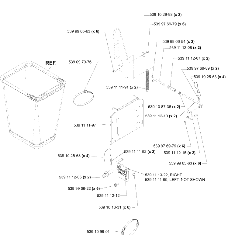 Mounting Kit Diagram and Parts List for HCS1372 (539111750)(2005-03) Husqvarna Lawn Tractor Accessories