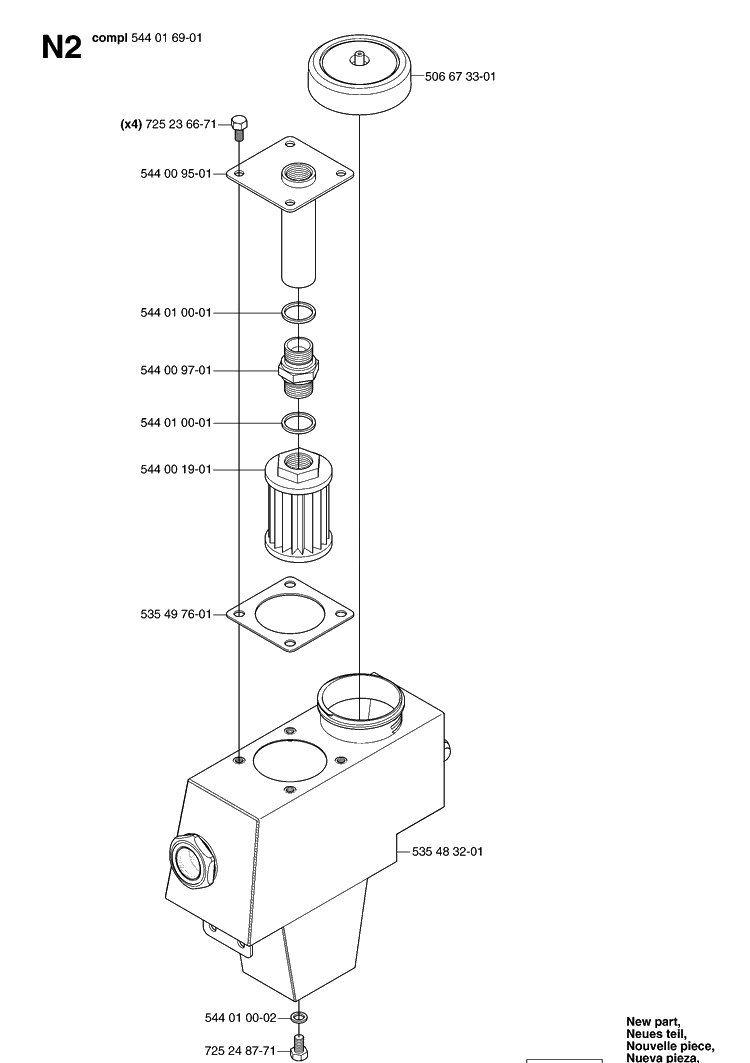 Oil Tank Diagram and Parts List for PR18AWD (953536601)(2005-03) Husqvarna Lawn Mower