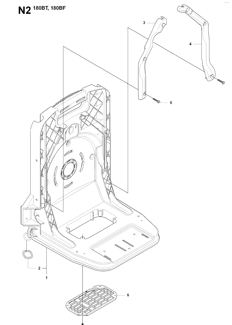Frame Diagram and Parts List for 180BF 20084000001-Current Husqvarna Leaf Blower / Vacuum