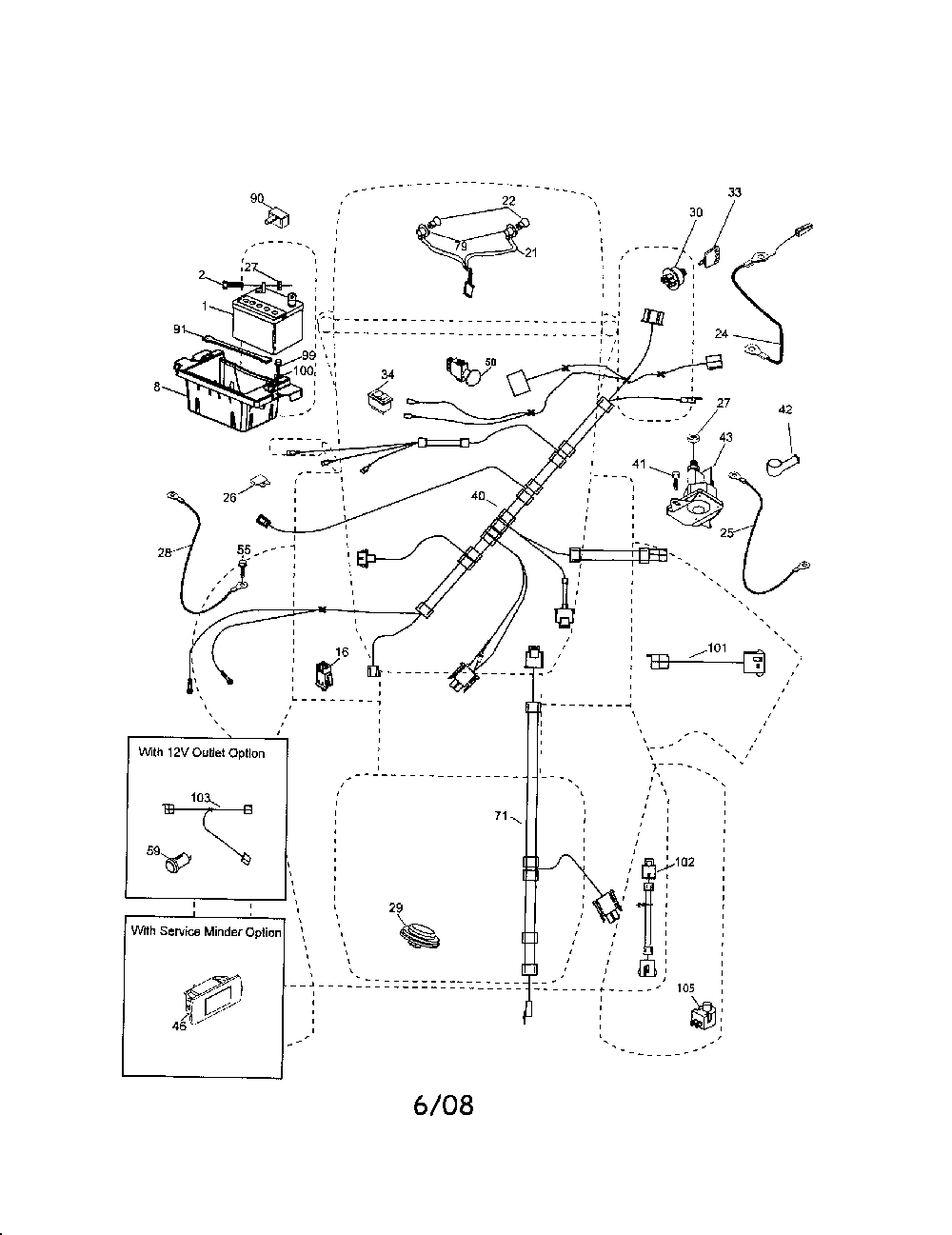 Electrical Diagram and Parts List for YTH2348-917287561  Husqvarna Lawn Tractor