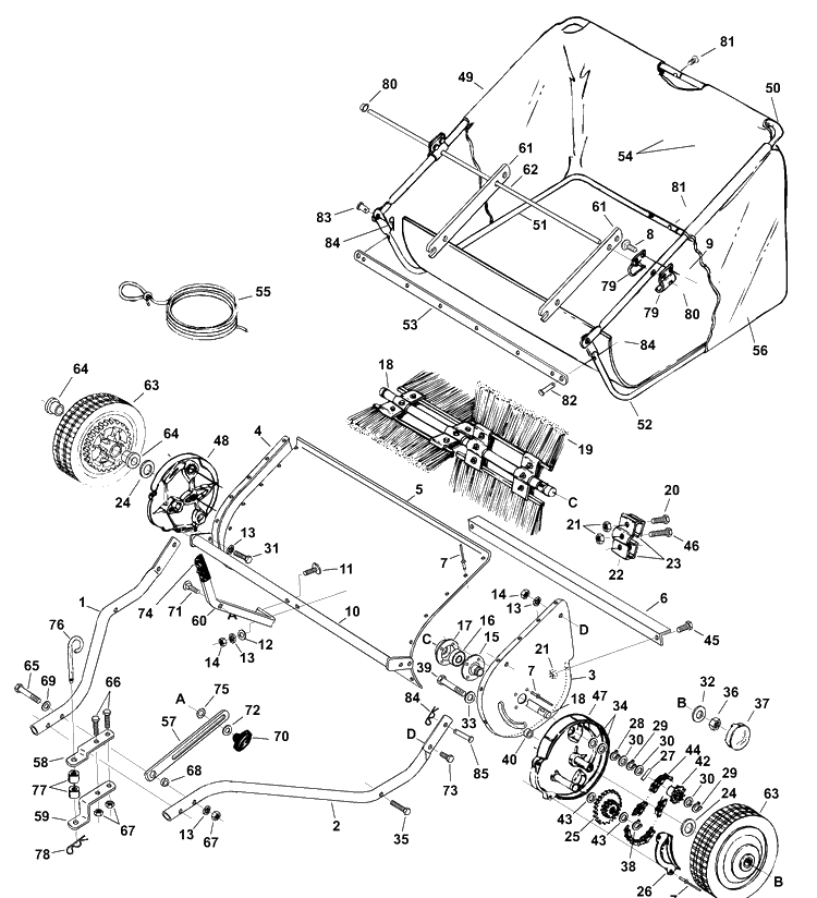 Lawnsweeper Diagram and Parts List for 953525801 2003-01 Husqvarna Lawn Tractor Accessories