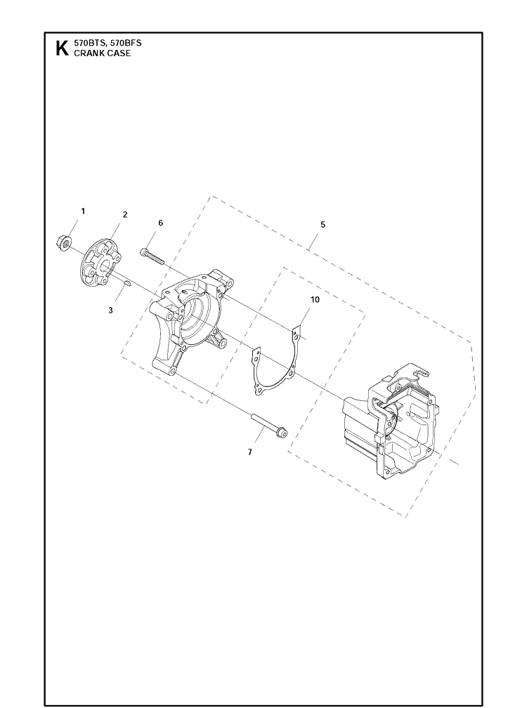 Crankcase 2 Diagram and Parts List for 570BFS 20111800001-Current Husqvarna Leaf Blower / Vacuum