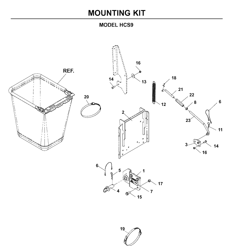 Bagger 3 Diagram and Parts List for 111280 2005-03 Husqvarna Lawn Tractor Accessories