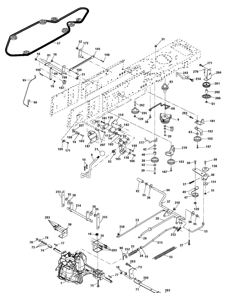 Drive Diagram and Parts List for CTH150-TWIN 2010-01 Husqvarna Lawn Tractor