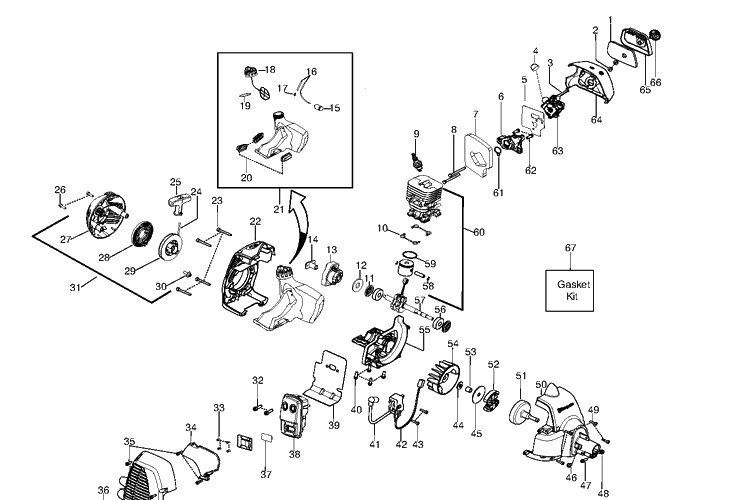 Engine Diagram and Parts List for 124C (952715639)(20102300001-Current) Husqvarna Edger