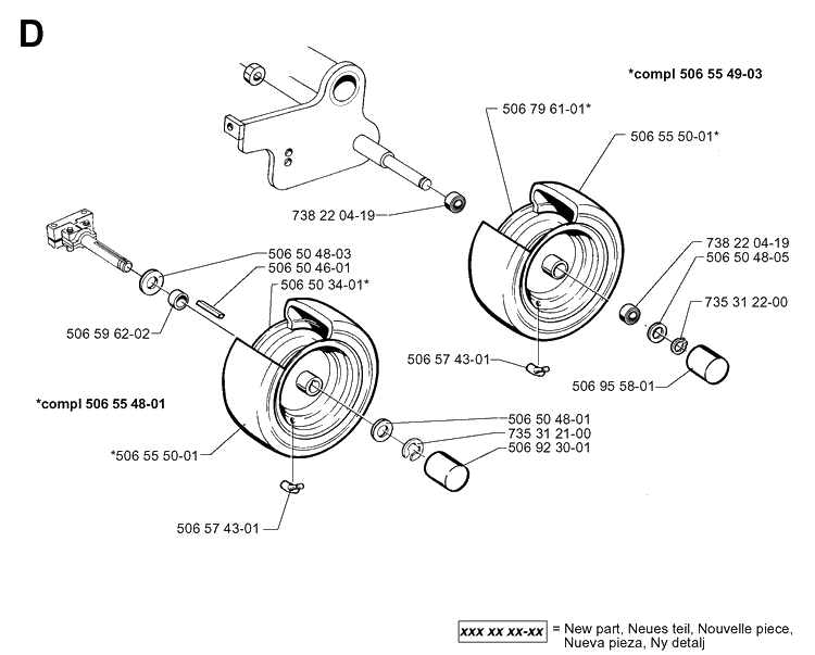 Fuel Tank, Starter And Air Filter Diagram and Parts List for RIDER970HST 1998-03 Husqvarna Lawn Mower