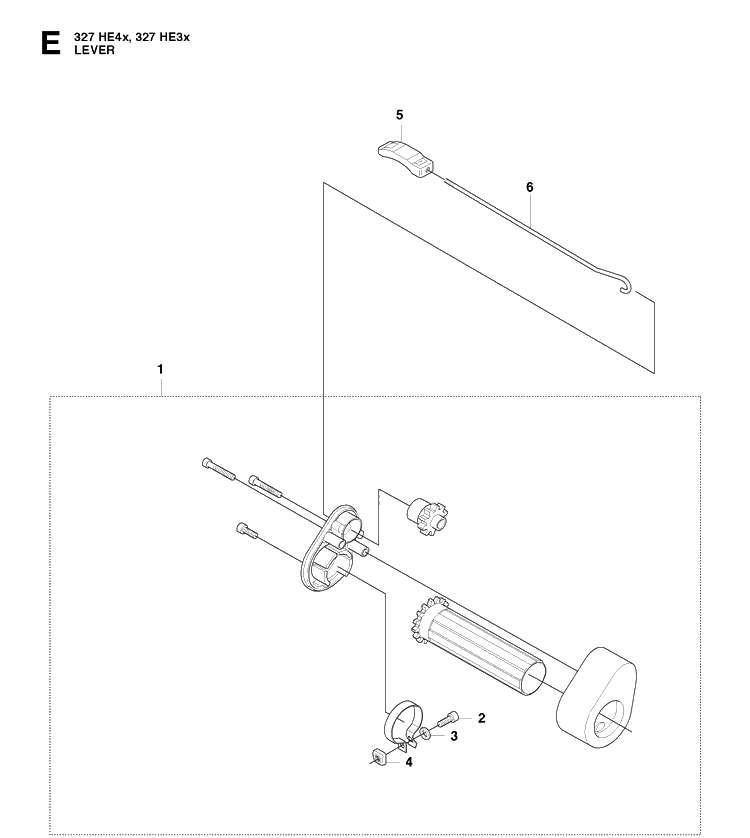 Handle Diagram and Parts List for 327HE4 X-SERIES Husqvarna Hedge Trimmer