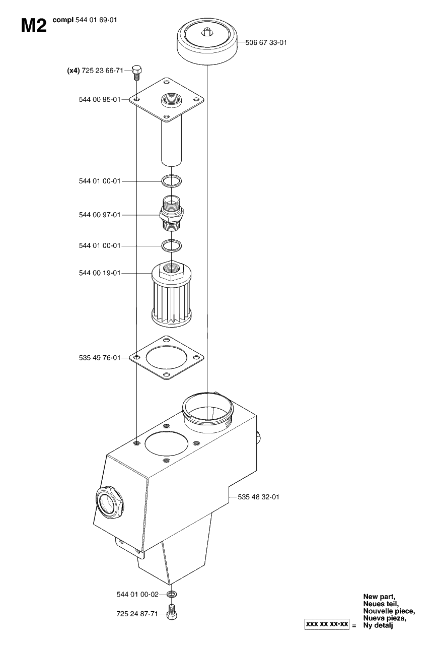 Oil Tank Diagram and Parts List for PF21AWD (965095101)(2007-03) Husqvarna Lawn Tractor