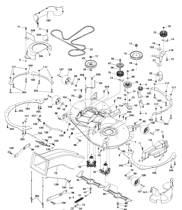 Mower Deck / Cutting Deck Diagram and Parts List for TC342T (96051018400)(2018-08) Husqvarna Lawn Tractor