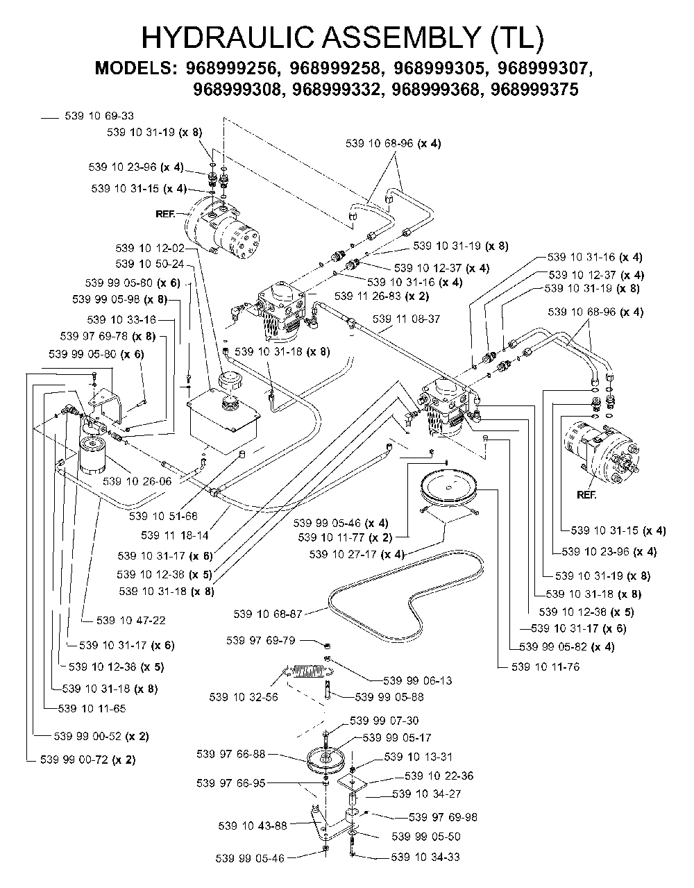 Hydraulic Pump - Motor Diagram and Parts List for IZ5224TLKOA (968999332)(2005-12) Husqvarna Lawn Tractor