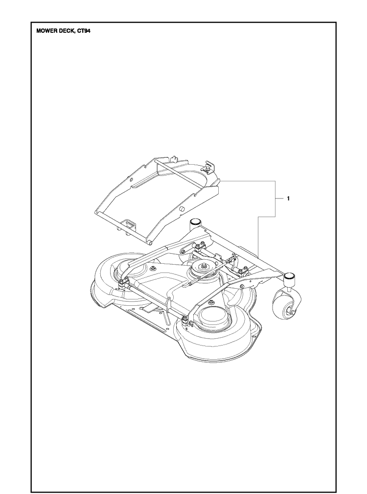94cm Cutting Deck 3 Diagram and Parts List for R418TS  Husqvarna Lawn Mower