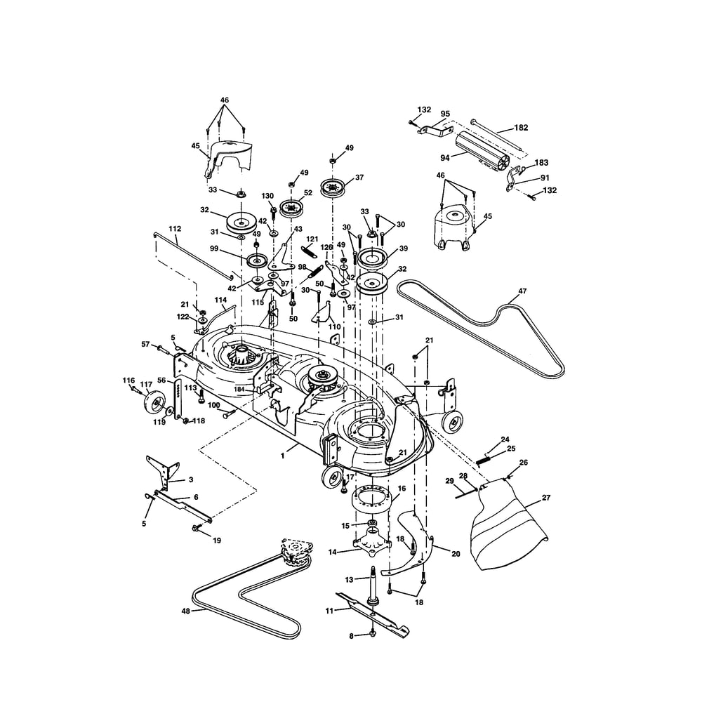 Mower Deck Diagram and Parts List for 917279040  Husqvarna Lawn Tractor