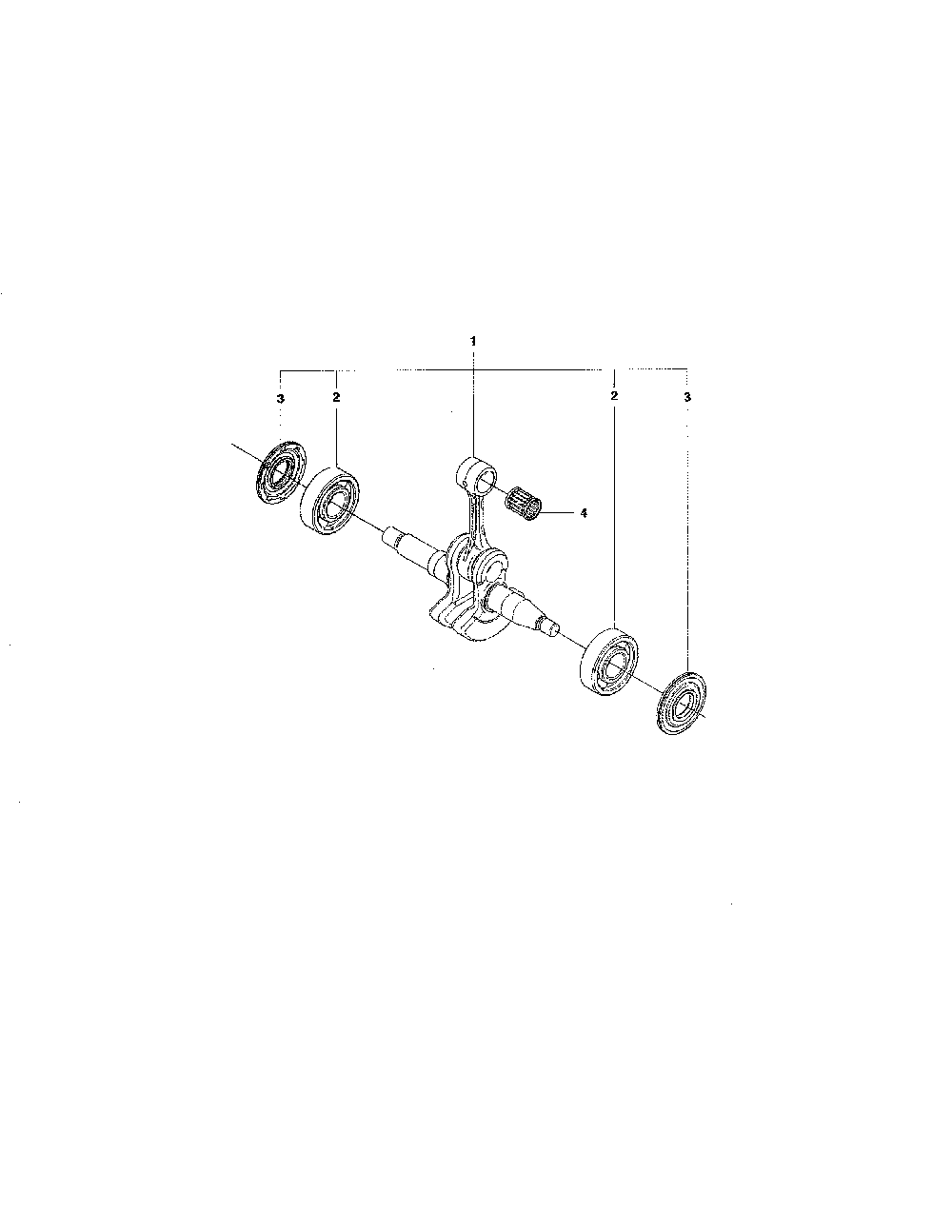 Crankshaft Diagram and Parts List for 967166101  Husqvarna Chainsaw