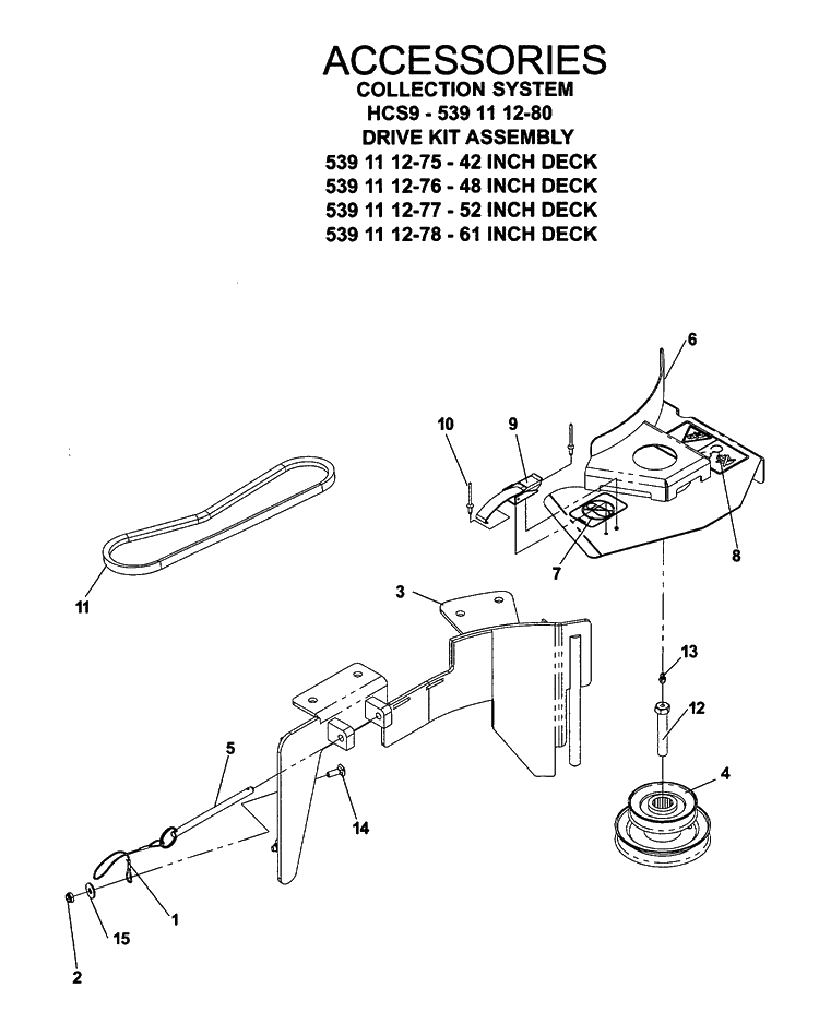 Accessories 6 Diagram and Parts List for IZ5223 (968999526)(2006-08) Husqvarna Lawn Mower