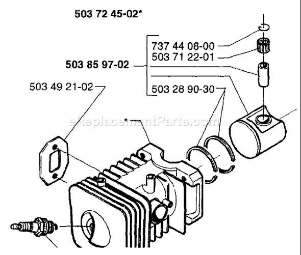 Page L Diagram and Parts List for 225H 1997-02 Husqvarna Trimmer