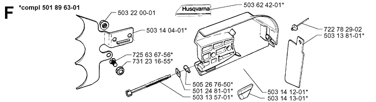 Chain Brake Diagram and Parts List for 3120 19980900001-20000600000 Husqvarna Chainsaw
