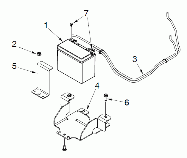 Battery Diagram and Parts List for Z460XS (970497202-00)(2020-10) Husqvarna Lawn Tractor
