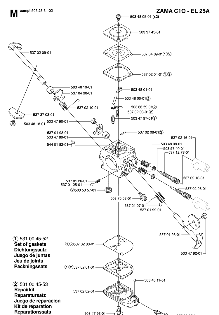 Carburetor Diagram and Parts List for 326HD60 (X-SERIES)(20062700001-20082200000) Husqvarna Hedge Trimmer