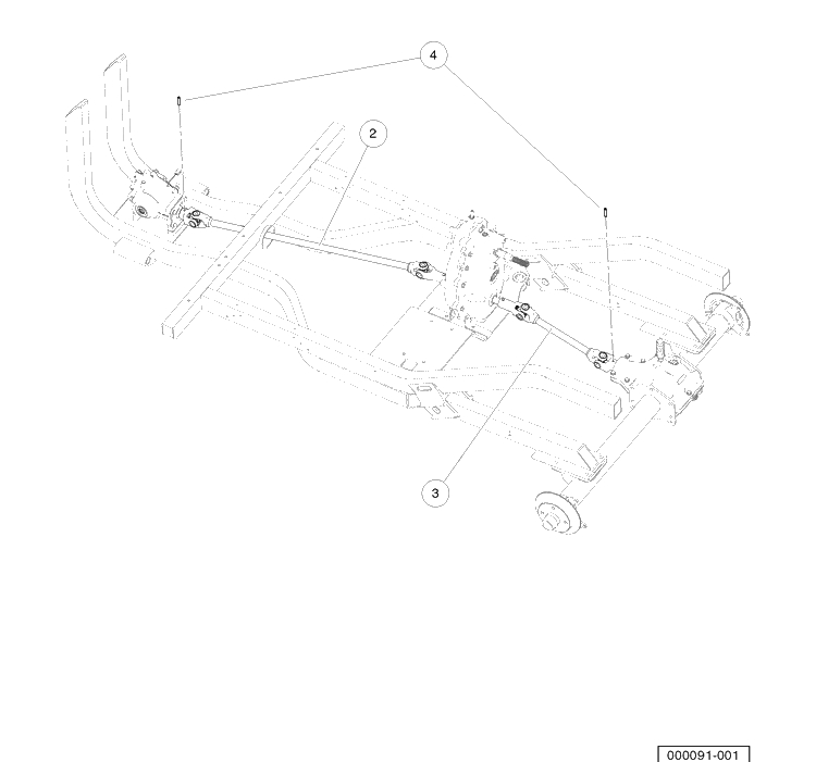 Prop Shafts Diagram and Parts List for HUV4421DXP 2006-11 Husqvarna Lawn Tractor