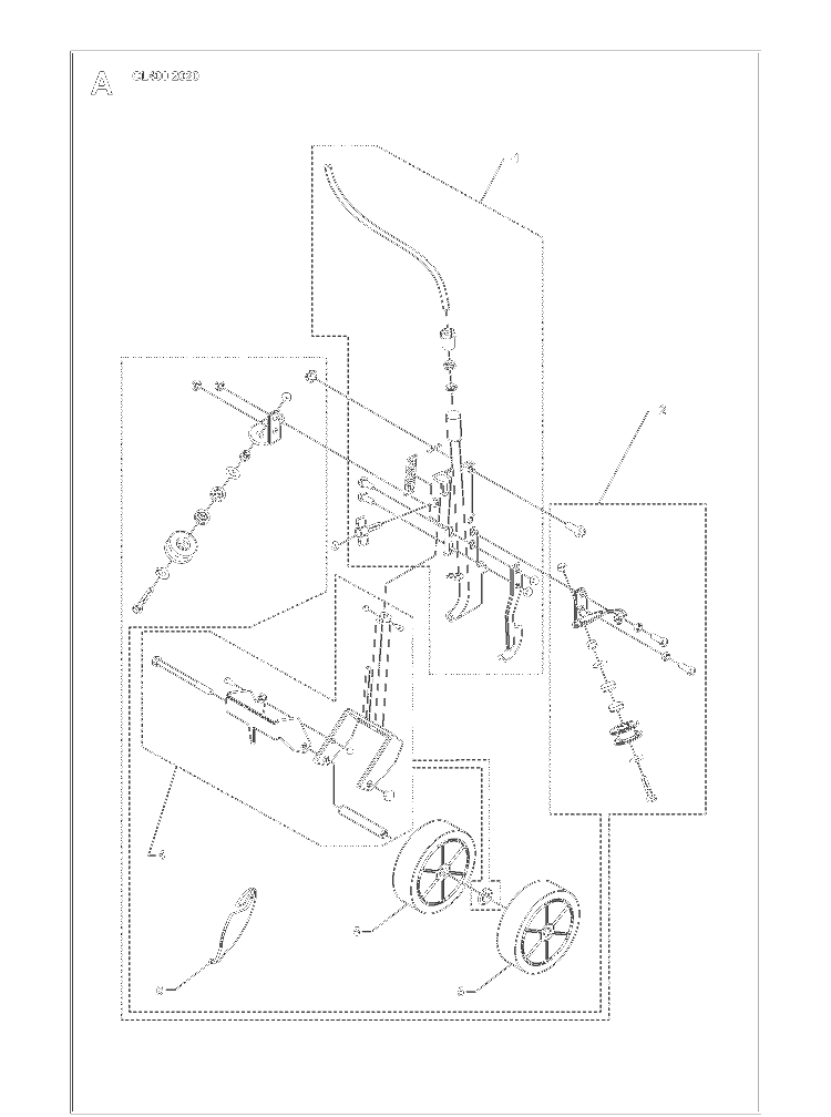 Drill Diagram and Parts List for CABLELAYERCL400 (967963502)(2020-03) Husqvarna Lawn Tractor Accessories