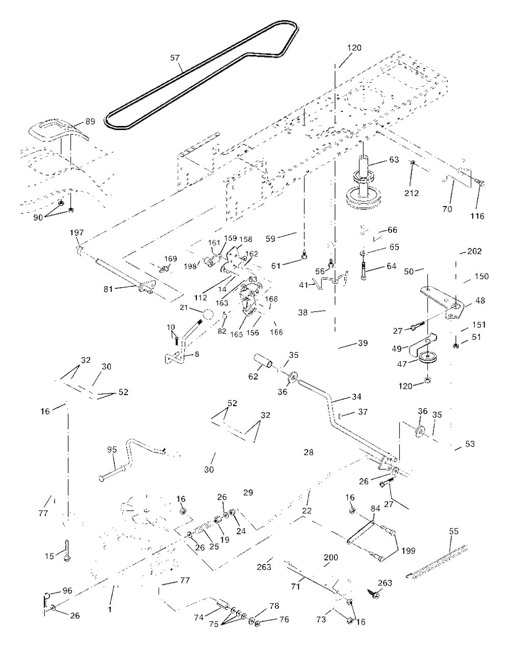 Drive Diagram and Parts List for LTH2042 (954571953-A)(2003-12) Husqvarna Lawn Tractor
