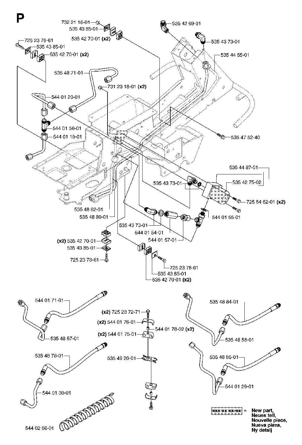 Transmission Diagram and Parts List for RIDERPRO18AWD (953536601)(2005-03) Husqvarna Lawn Tractor