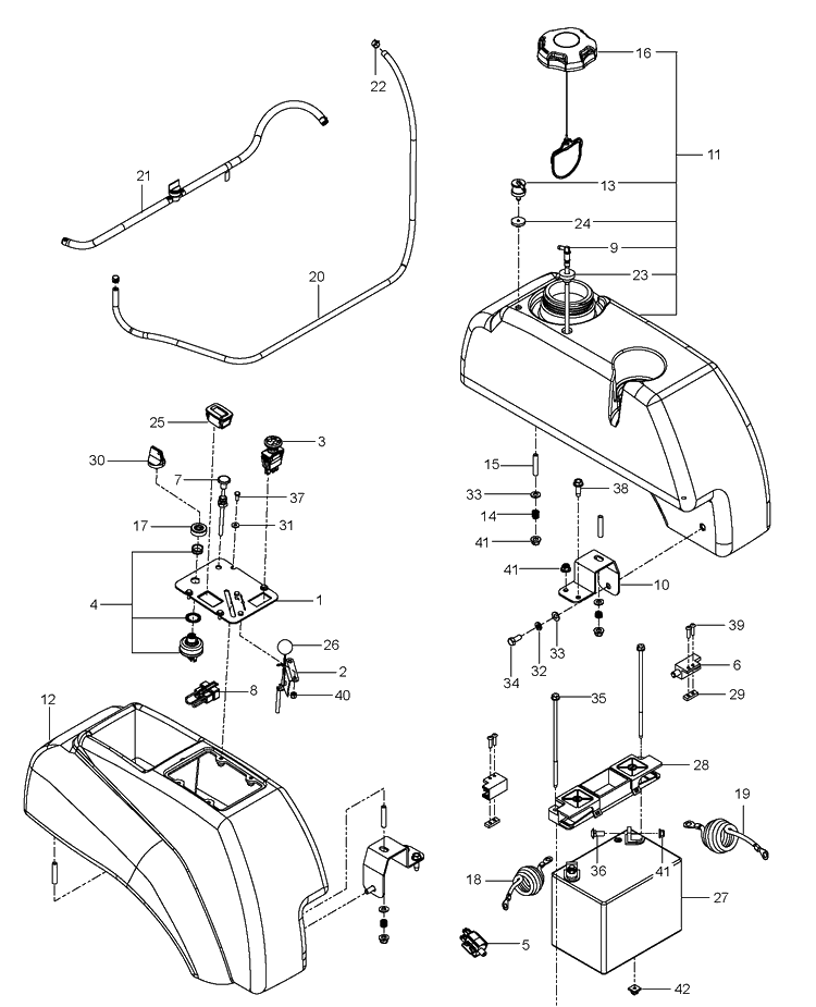 Ignition System Diagram and Parts List for MZ5226 (96669050300)(2012-07) Husqvarna Lawn Mower