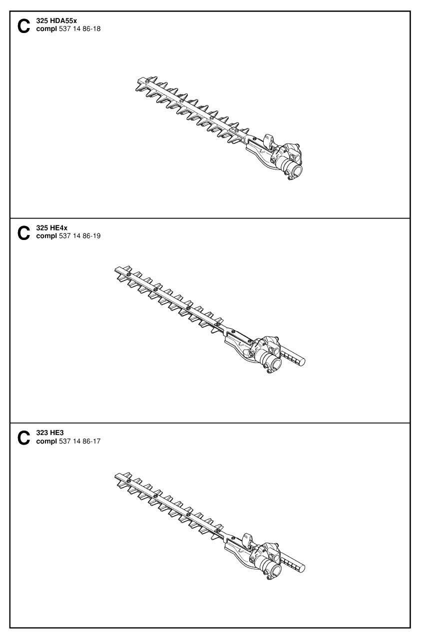 Clutch And Oil Pump Diagram and Parts List for 325HE4X 20053600001 - 20054000000 Husqvarna Hedge Trimmer