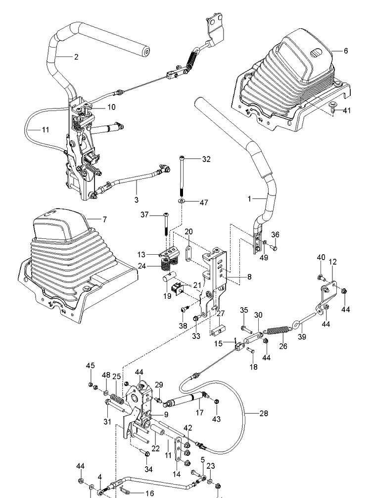 Steering Diagram and Parts List for Z554X  Husqvarna Lawn Mower