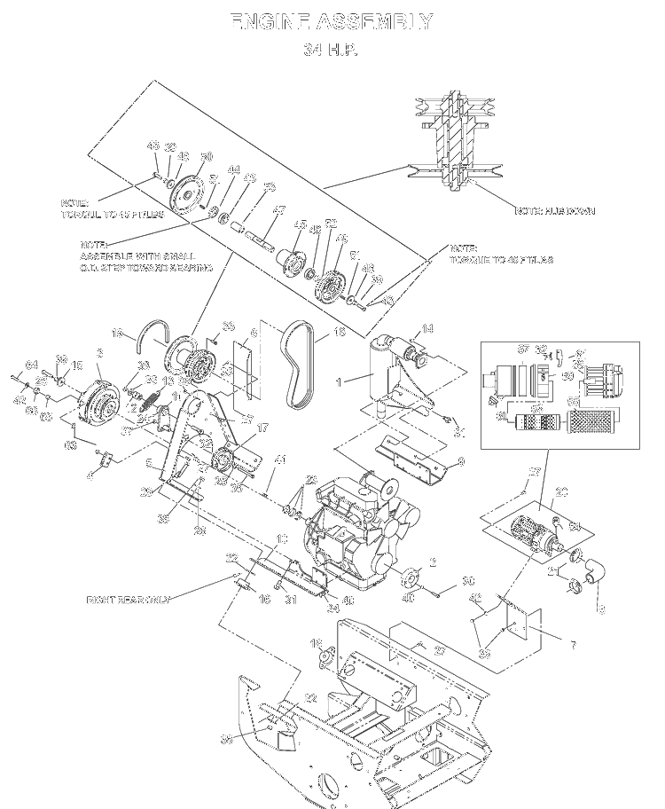 Engine 2 Diagram and Parts List for BZE7234D (033600000 and Up)(2005-02) Husqvarna Lawn Mower