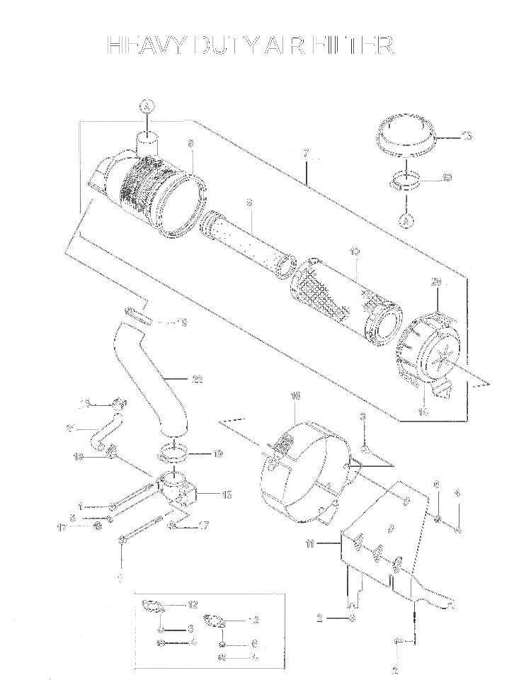 Air Filter Diagram and Parts List for IZE4821 (033600000 and Up)(2004-01) Husqvarna Lawn Mower