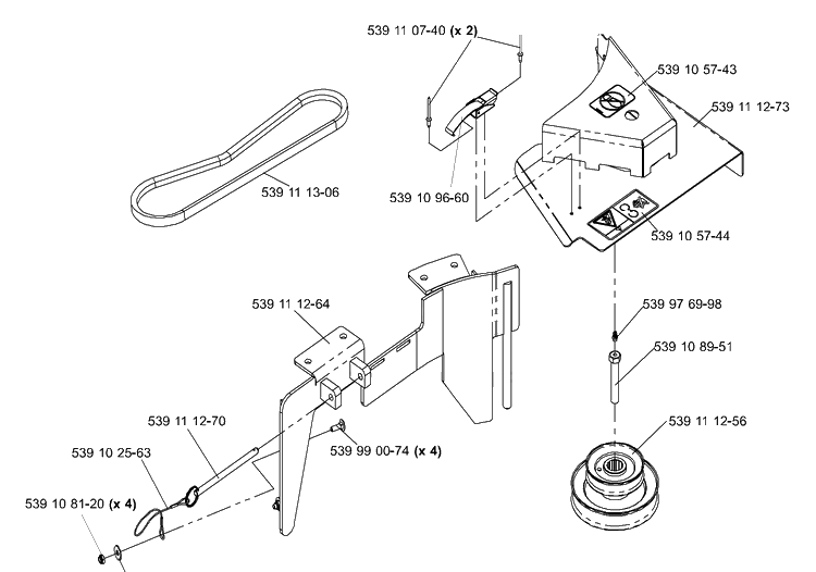 Accessory Drive Kit Diagram and Parts List for LZ5227TXPKOA (968999309)(2006-02) Husqvarna Lawn Mower