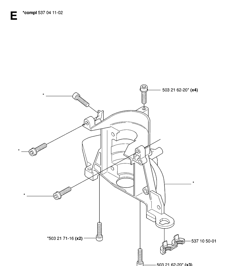 Crankcase Diagram and Parts List for 325HS99 (X-SERIES)(20063600001-20081800000) Husqvarna Hedge Trimmer