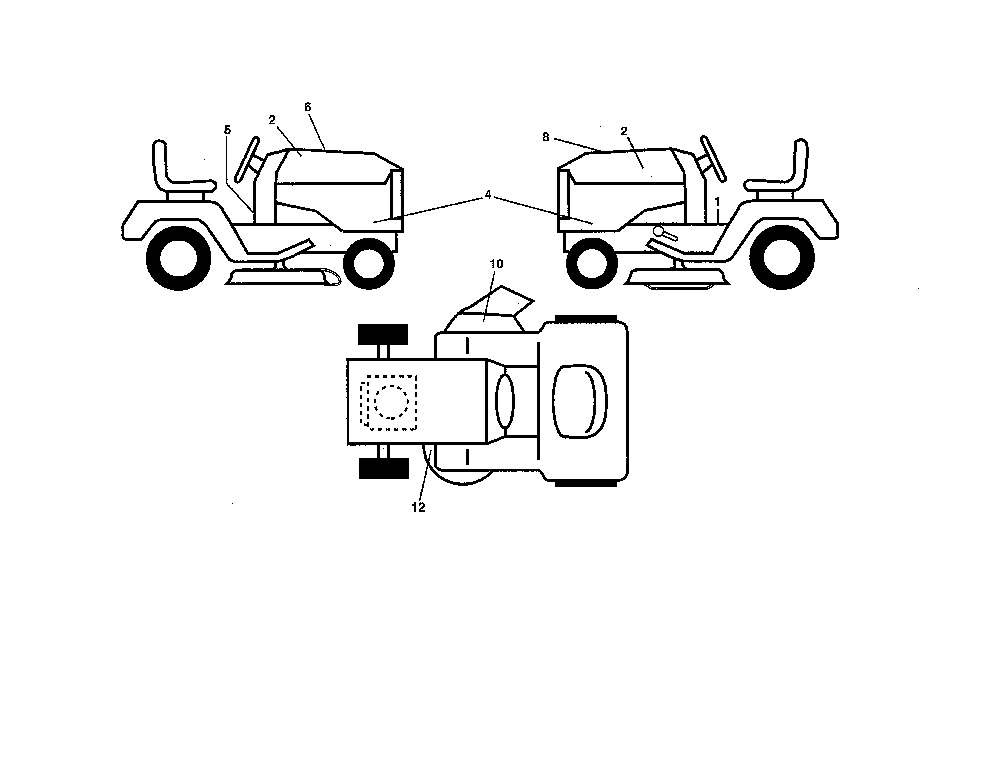 Decals Diagram and Parts List for 96043027500  Husqvarna Lawn Tractor