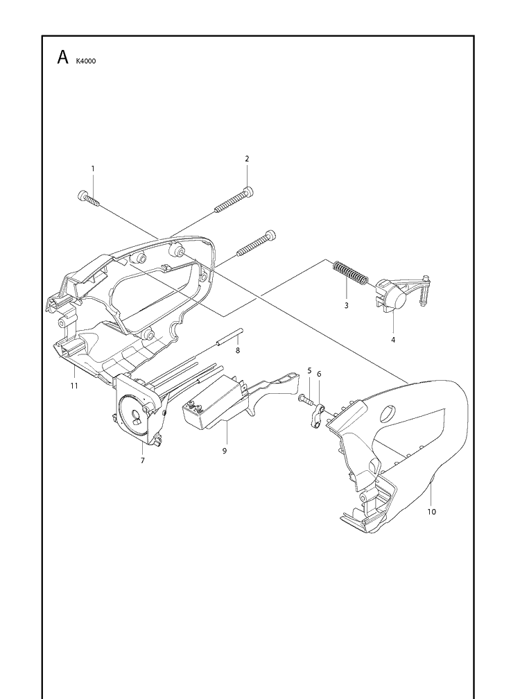 Handle Diagram and Parts List for K4000 2018-03 Husqvarna Lawn Tractor Accessories