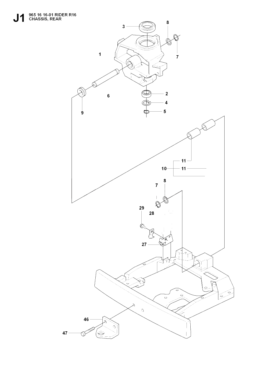 Transmission 3 Diagram and Parts List for R16 (965161601)(2007-06) Husqvarna Lawn Tractor