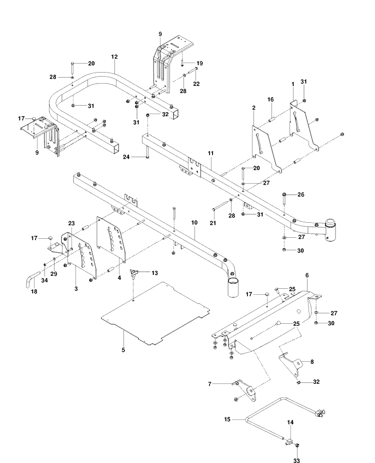Frame Diagram and Parts List for RZ4623 (967009804)(2013-12) Husqvarna Lawn Mower