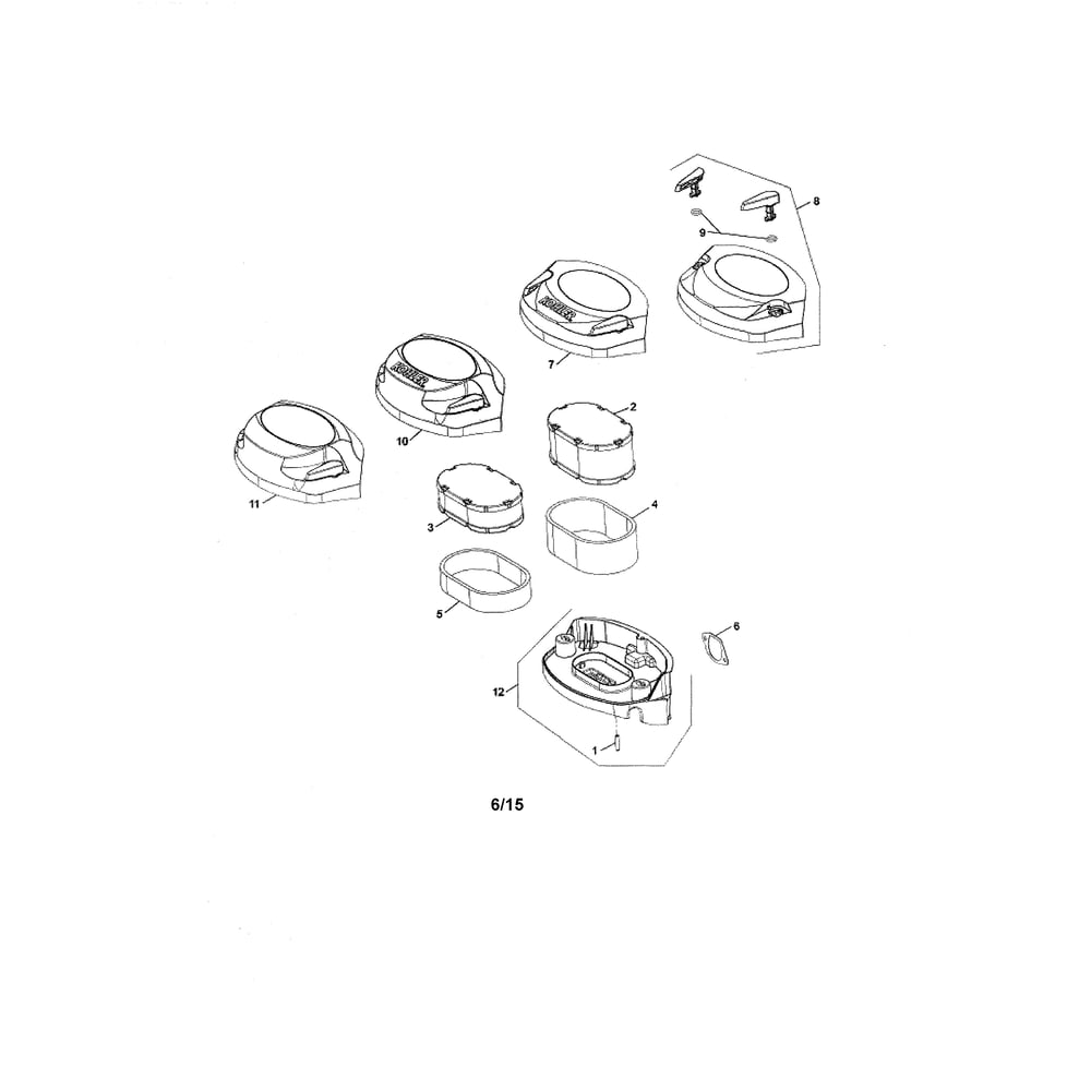 Engine >> Air Intake Diagram and Parts List for 96043020300  Husqvarna Lawn Tractor