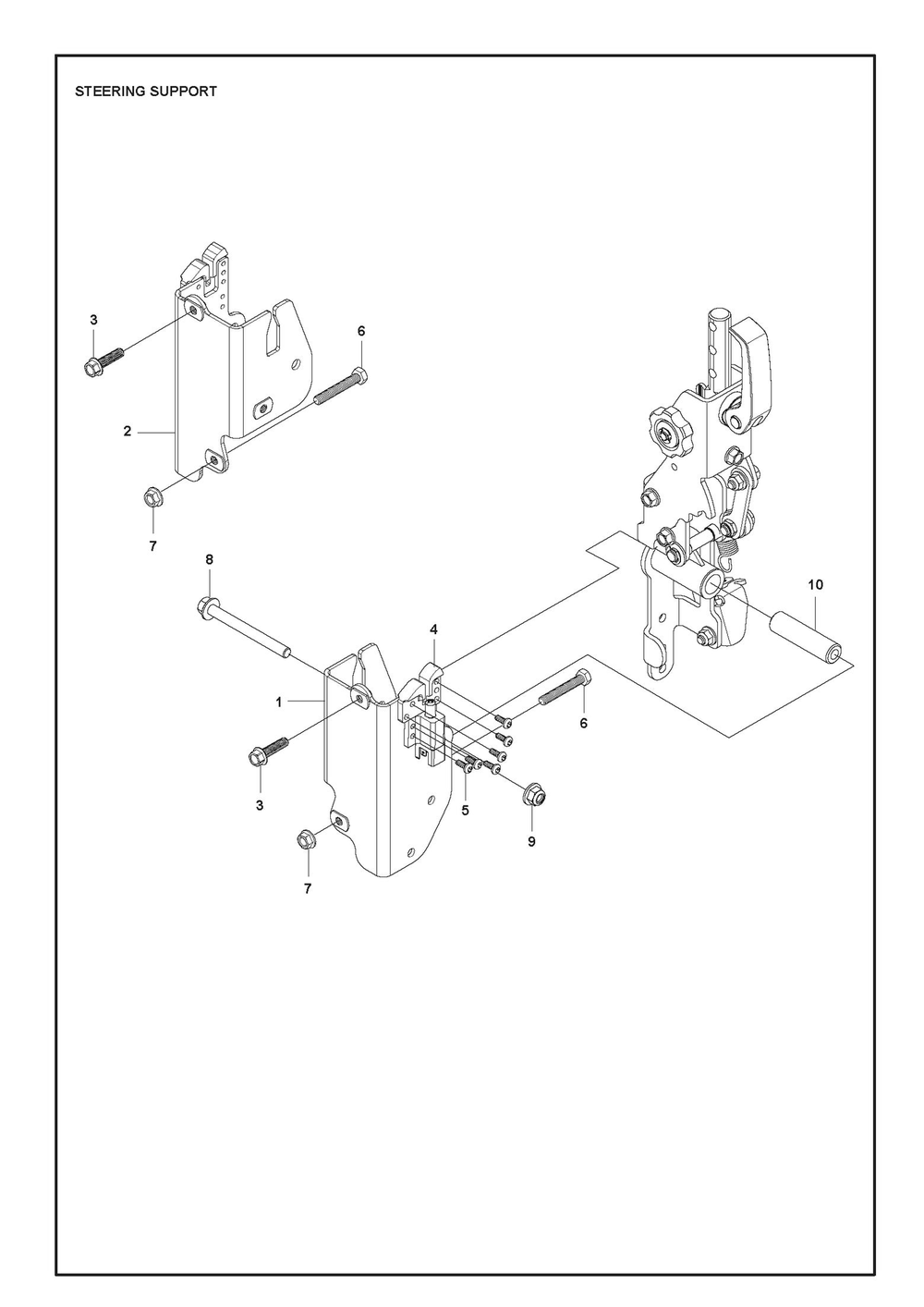 Steering Diagram and Parts List for XCITETMZ345 Z350 Husqvarna Lawn Tractor