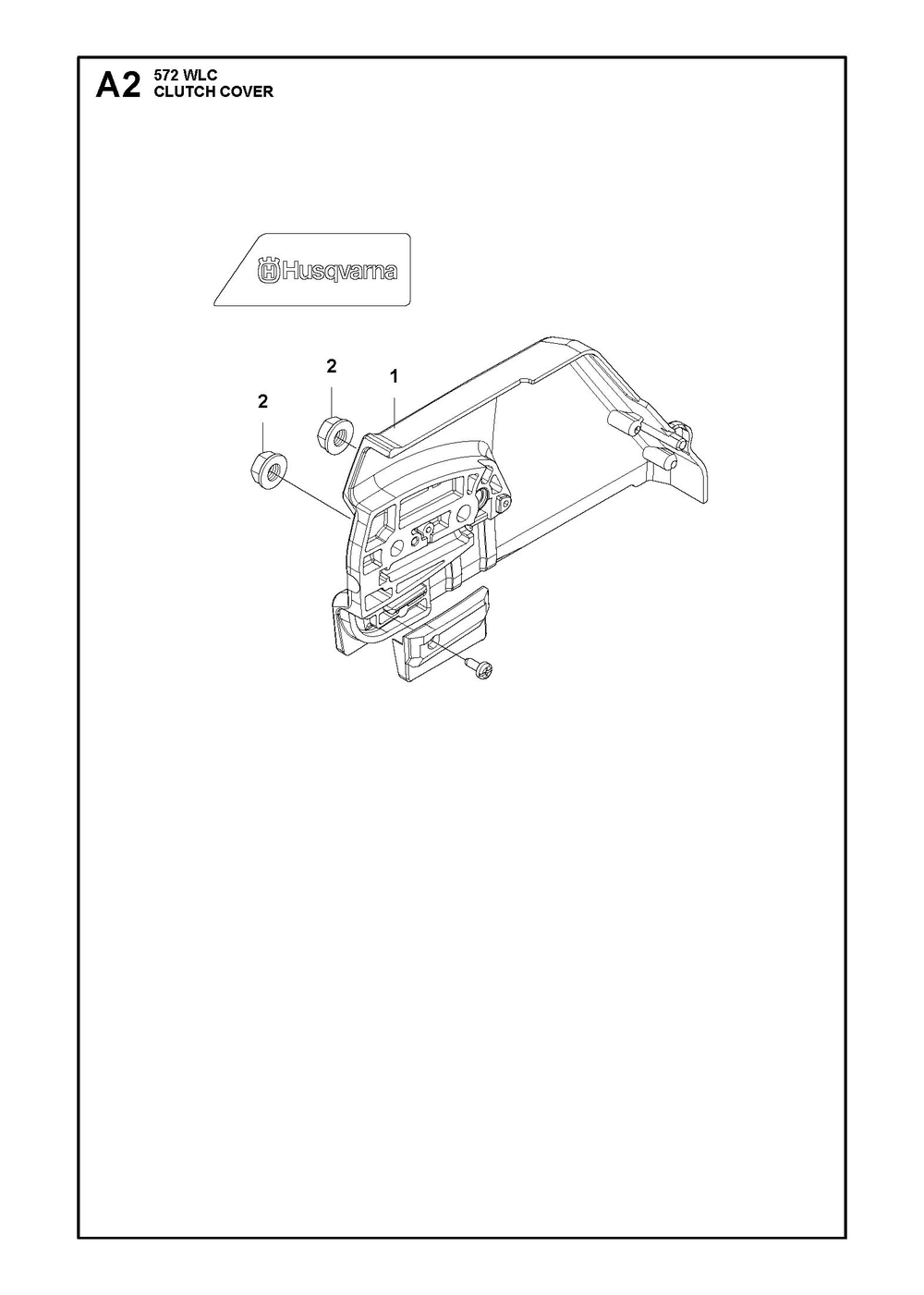 Clutch Cover Diagram and Parts List for 572WLC  Husqvarna Lawn Tractor Accessories