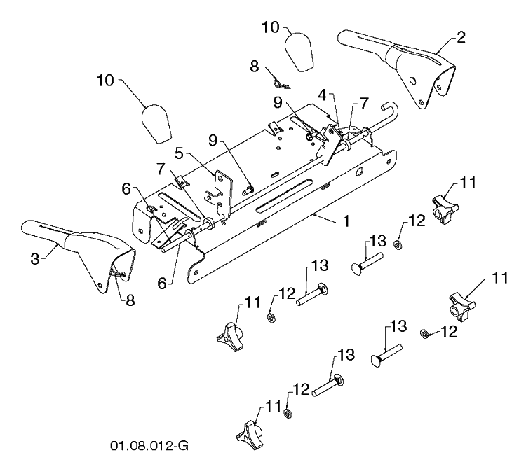 Handle 6 Diagram and Parts List for ST268EP (96191003806)(2012-09) Husqvarna Snow Blower