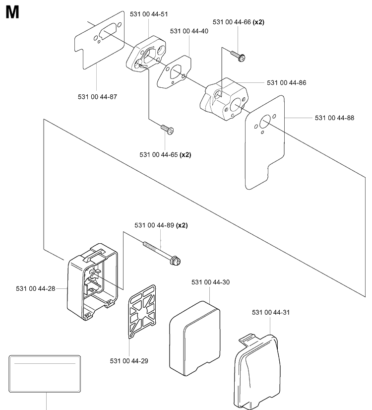Air Filter Diagram and Parts List for 145BT 20053300001-Current Husqvarna Leaf Blower / Vacuum