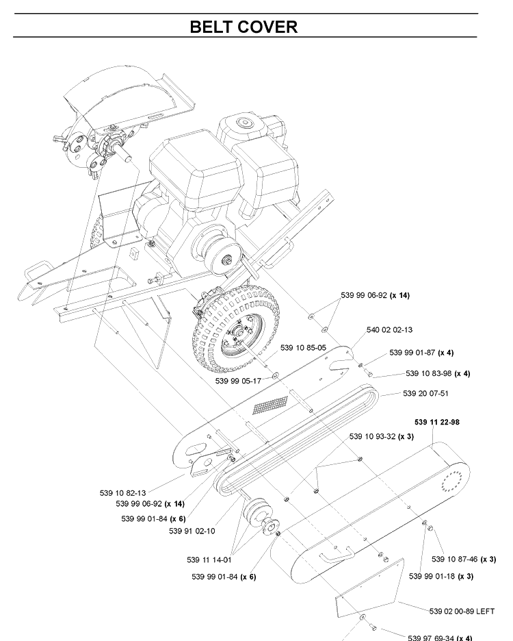 Cover Diagram and Parts List for SG13-SG13 2009-02 Husqvarna Lawn Tractor Accessories