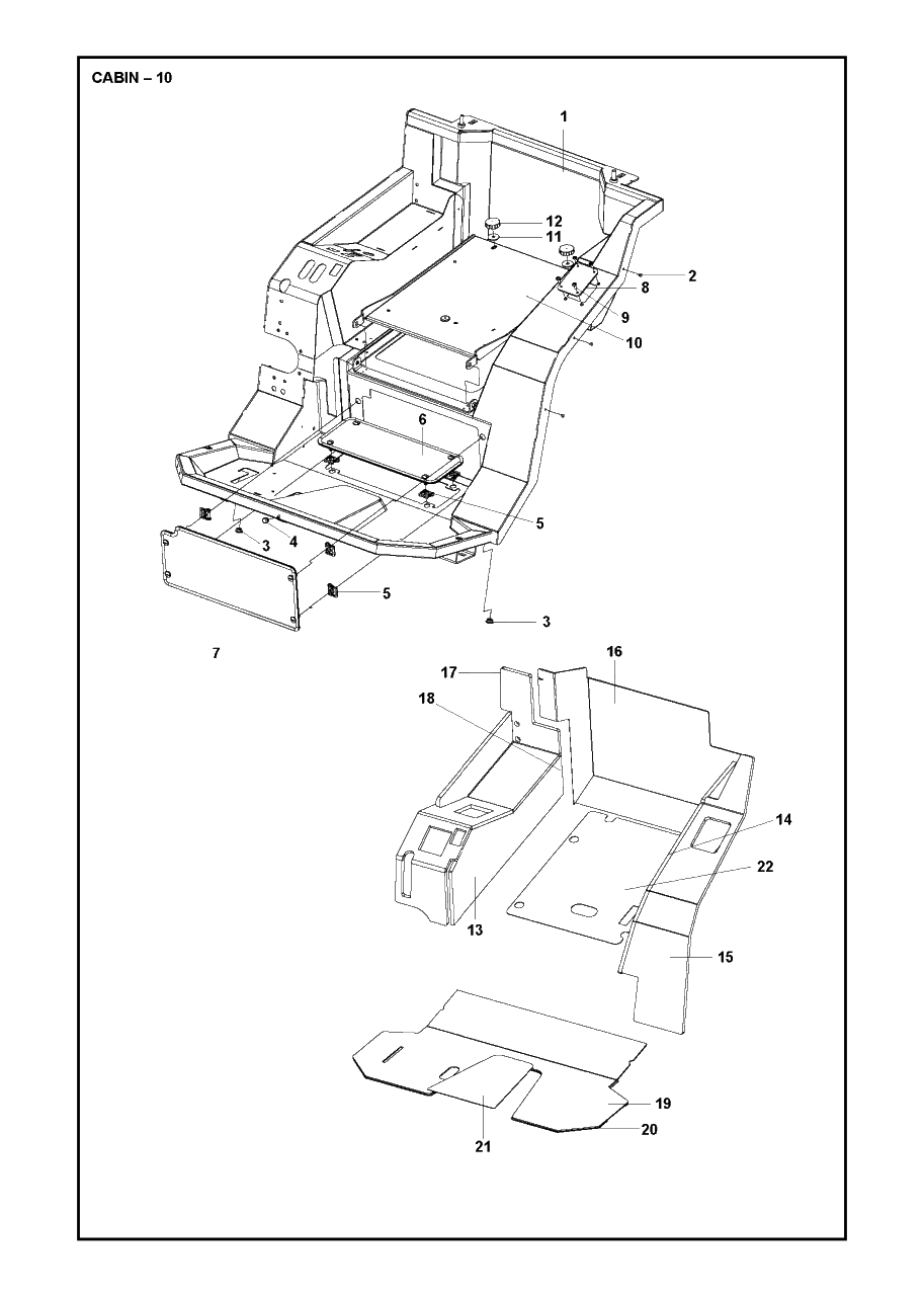 Cabin Diagram and Parts List for P525DX (967985401)(2021-02) Husqvarna Lawn Tractor