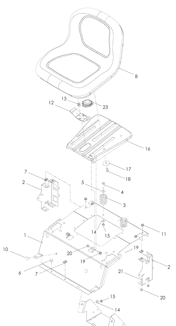 Seat Diagram and Parts List for RZ5424 (965881301)(2009-01) Husqvarna Lawn Mower